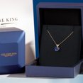 thumbnail image 5 of Gem Stone King 14K Yellow Gold Blue Created Sapphire Pendant Necklace for Women | 1.00 Cttw | Gemstone September Birthstone | Round 6MM | With 18 inch Chain, 5 of 6