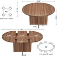 thumbnail image 2 of 43.3"-59" Extendable Dining Table for 4-8, Round to Oval Kitchen Table with Hidden Storage & Sturdy Cross Base, Modern Dinner Table for Dining Room Living Room, Removable Leaves, Walnut, 2 of 9