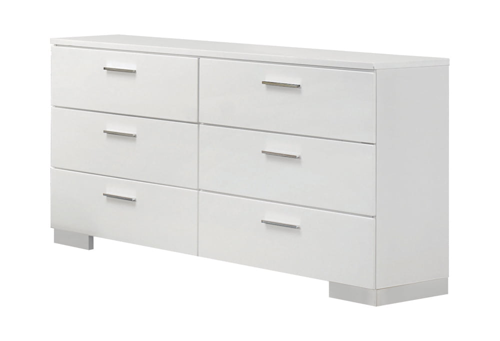 Coaster Furniture Felicity 6Drawer Glossy White, Dresser