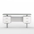 thumbnail image 4 of 60'' Mariposa Home Office Computer Desk - Grey Top, White Body, Grey Metal, Grey Hardware, 4 of 6