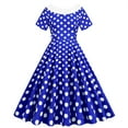 thumbnail image 1 of Uppada Robe de Thé Classique pour Femme à Manches Courtes, Robe Évasée de Cocktail, Robes Rétro Vintage des Années 1950 à Pois, Robe Midi Rockabilly des Années 1950 pour Bal, jusqu'à 65 % de Rabais, 1 of 6