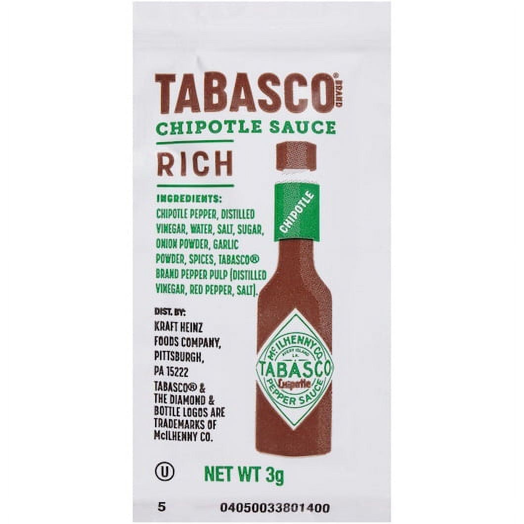Price/Case)Tabasco Chipotle Pepper Sauce Portion Pack, 3 Milileter