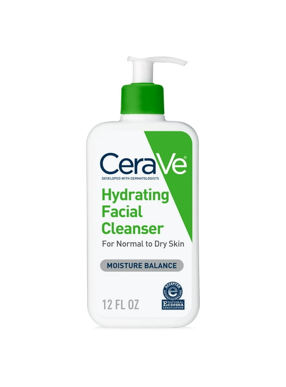 CeraVe Hydrating Facial Cleanser, Daily Face Wash for Normal to Dry Skin, 12 fl oz.