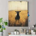 thumbnail image 4 of Qisvanset 12x16 Inch Golden Field Black Sheep Canvas Wall Art, Moody Farm Animal Modern Home Office Decor, 4 of 8