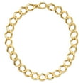 thumbnail image 3 of Auriga Fine Jewelry 14K Yellow Gold Polished Brushed Hollow Fancy Link Necklace for Women 18K", 3 of 5