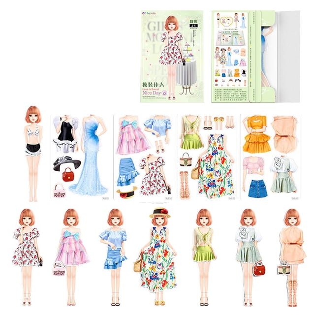 NUEVAS muñecas de papel magnéticas para vestir a las niñas, juego de simulación, juego de viaje