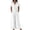 *White, variant on VBVC Women's Short Sleeve Wide Leg Jumpsuit , Belted Button Down Romper For Women , Ladies' Casual Shirt Style One Piece Outfit with Pockets,Black,S-2XL