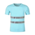 thumbnail image 3 of Men's Reflective T-Shirts for Daily Wear Quick-Drying Short Sleeve Construction Work Shirt with Color Block Design, 3 of 4