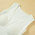 thumbnail image 5 of NJDVHB Undershirt pour Femmes, Hauts Tendance pour Femmes, Hauts Sans Manches pour Femmes, Col Rond Uni, Pyjamas Chauds en Flanelle, Chemises de Base, Blanc, TG, 5 of 5