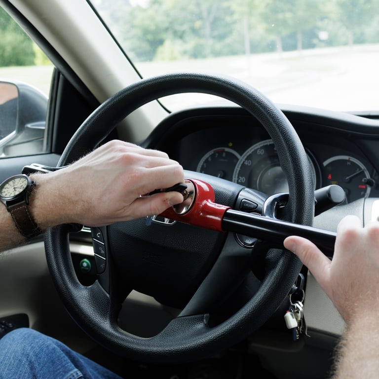 Hyper Tough Anti-Theft Steering Wheel Lock, Red, Black, Model 7867
