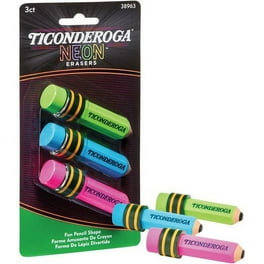 Ticonderoga Pencil-Shaped Erasers - Neon Assorted - Assorted - Pencil - 3 Each - Latex-free, Non-toxic, Smudge-free Ticonderoga Pencil-Shaped Erasers - Neon Assorted - Assorted - Pencil - 3 Each - Latex-free, Non-toxic, Smudge-free