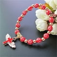 thumbnail image 2 of SUSHANG Angel Wings Cross Bracelet Women'S Elastic Bracelet White Beaded Bracelet Angel Wingss Crosss Bracelet Healings Balances Jewelry Green Girl Gift, 2 of 9