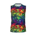 thumbnail image 6 of Lsque Pride Rainbow Print Men's Cotton Blend Sleeveless Muscle Shirts (S-3XL)- Moisture Wicking, Odor Protection, UPF 30+,3X-Large, 6 of 8