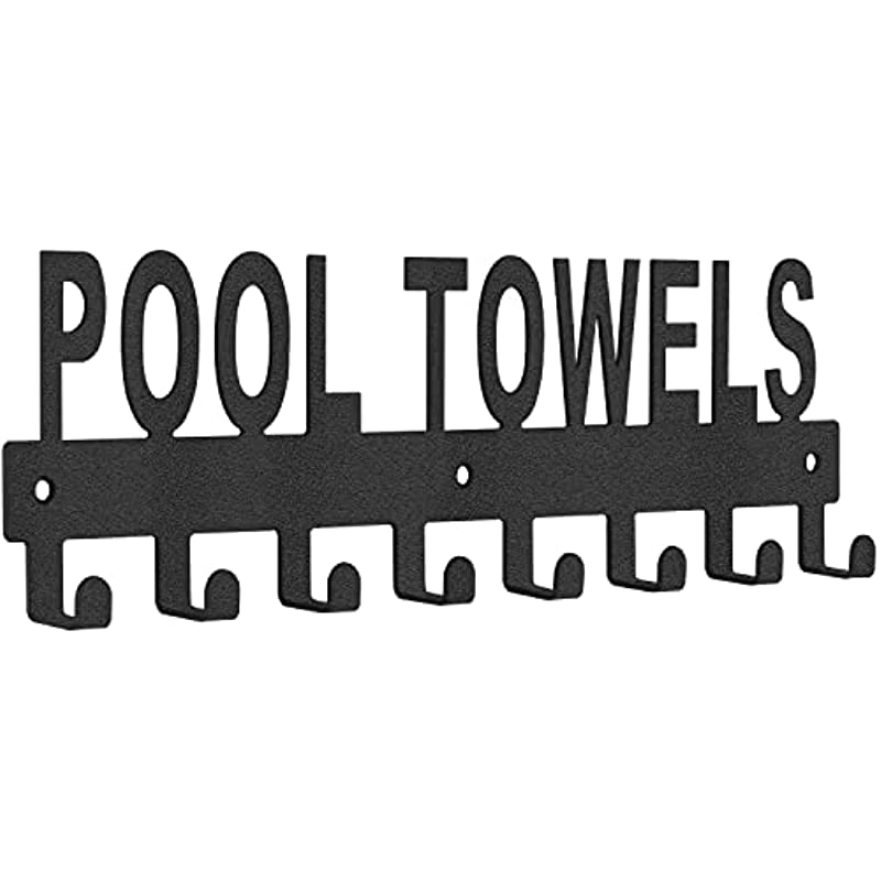Pool Towel Rack Outdoor Wall Mount Towel Holder Towel Hooks for