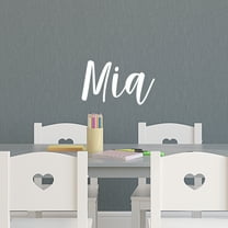 Vinyl Wall Art Decal Girls Custom Name - ’MIA’ Custom Text Name - 12" x 19" - Girls Bedroom Vinyl Wall Decals - Cute Wall Art Decals for Baby Girl Nursery Room Decor (12" x 19"; White Cursive)