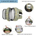 thumbnail image 3 of FORMRS Kids Backpack for School Unisex 17" Casual Bookbag Travel Daypack with Compartment Pockets, Green Stripe Flowers, 3 of 7