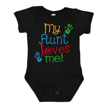 

Inktastic My Aunt Loves Me Outfit Gift Baby Boy or Baby Girl Bodysuit