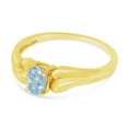 thumbnail image 3 of 10k Yellow Gold Oval Aquamarine And Diamond Ring, 3 of 6