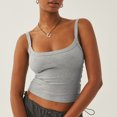 thumbnail image 2 of Top con tirantes finos,Camiseta sin mangas para mujer, Top corto con tirantes finos y tirantes finos, chaleco con tirantes finos, rendimiento confiable, 2 of 6