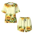 thumbnail image 4 of Naloa Sunflowers On A Yellow Background Women's Short-Sleeved Pajama Set, Loungewear, Summer pajamas, Breathable Cozy - Medium, 4 of 9