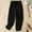 Black, variant on Pants for Women Cotton Linen Pants Petite Drawstring Elastic Waist Lounge Pants Soft Mid Rise Pants Lightweight Pull On Trousers Solid Cotton Linen Pants Summer Khaki