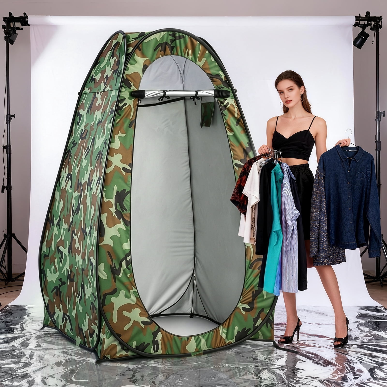Ktaxon Camping Shower Tent, Portable Pop Up Changing Tent, Waterproof Dressing Room Privacy Tent for Camping Beach, Camouflage