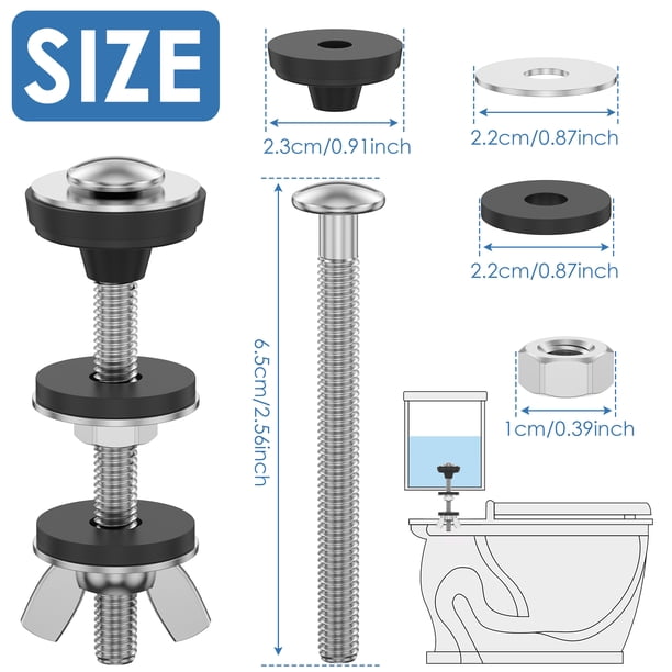 Kit De 2 Boulons Pour Réservoir De WC – Inox, Non Assemblés, Avec Rondelles, Marque HOUSLER