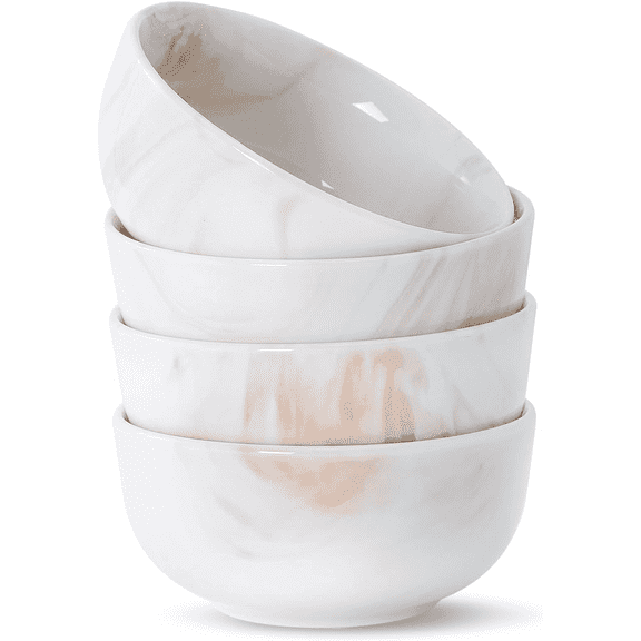 Nonta 4-Piece Porcelain Bowl Set, Cloud Orange