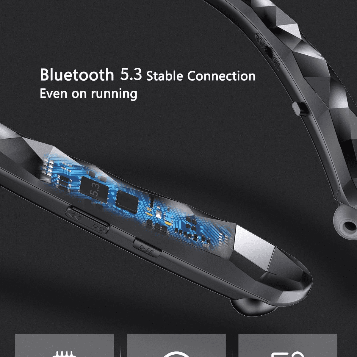 Long-Lasting Bluetooth Neckband Sports Running Wireless Earphones BBH-919 Stereo Sound Call Function Voice Control Music Support