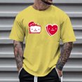 thumbnail image 2 of YDLCAFD Men's Print Theme T Shirt Printed Solid Color Short Sleeve Top, 2 of 4