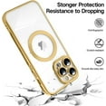 thumbnail image 6 of Phone Case for Apple iPhone 17 Pro Max Clear Hybrid Case with Plating Chrome Frame, Camera Protection, MagSafe Compatible Cover Fit for Apple iPhone 17 Pro Max (6.9") (Gold), 6 of 7