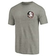 thumbnail image 2 of Men's Gray Heather Florida State Seminoles Left Chest Distressed Logo Tri-Blend T-Shirt, 2 of 3