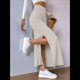 thumbnail image 4 of Faldas Tubo de Punto Ajustadas para Mujer, Falda Midi de Cintura Alta con Abertura Elástica Albaricoque XL, 4 of 8