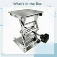 thumbnail image 5 of Stainless Steel Jack, Manual Adjustable Height Platform, Scissor Support Design, Compact, 5.90 x 5.90 in (150 x 150 mm), Ideal for Experiments and Handling Loads up to 110 lbs 3.698 oz (50 kg), 5 of 5