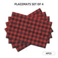 thumbnail image 5 of Rocae Red Black Plaid Printed Heat Resistant Place Mats,Classic Hemstitch Cloth Fabric Placemats Imitation Linen Place Mat Table Mats 18x12 inch, 5 of 5