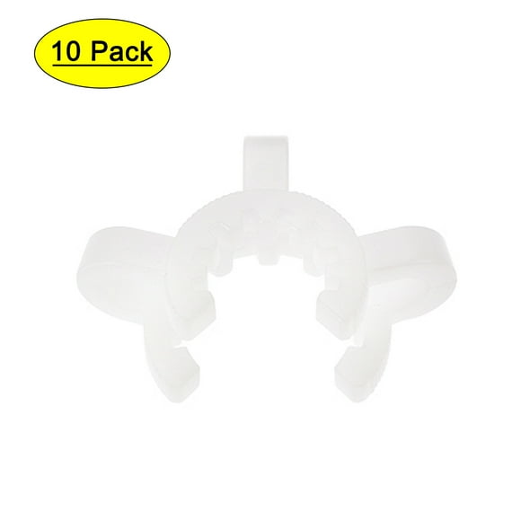 Unique Bargains Lab Joint Clip, Plastic Clamp Mounting Clips for 14/20 or 14/35 Glass Taper Joints Laboratory Connector White 10Pcs