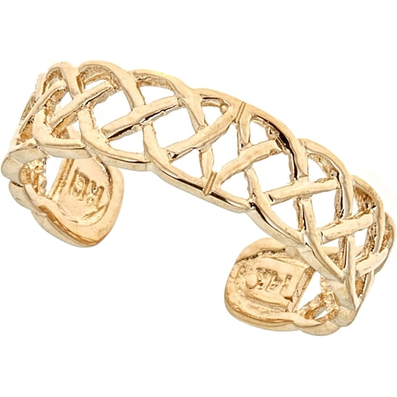 14k Solid Yellow Gold Swirl Adjustable Ring or Toe Ring