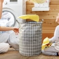 thumbnail image 5 of Stylish Patterned Linen Laundry Hamper Large Open Top Breathable Fabric For Bedroom Bathroom Durable And Easy Design, 5 of 5