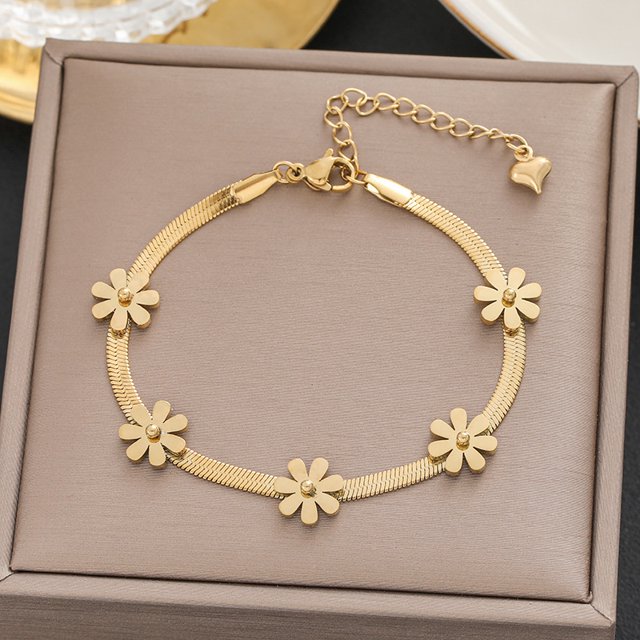 Pulsera de acero de titanio Pulsera de moda personalizada sencilla y combinable para mujer