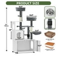 thumbnail image 3 of Uforic Cat Tree with Litter Box Enclosure, 2-in-1 Modern Cat Condo, 59" Hidden Litter Box Furniture, White, 3 of 9