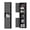 Black, variant on 67" Tall Narrow Storage Cabinet, Bathroom Linen Tower, Reversible Doors, Adjustable Shelves, White