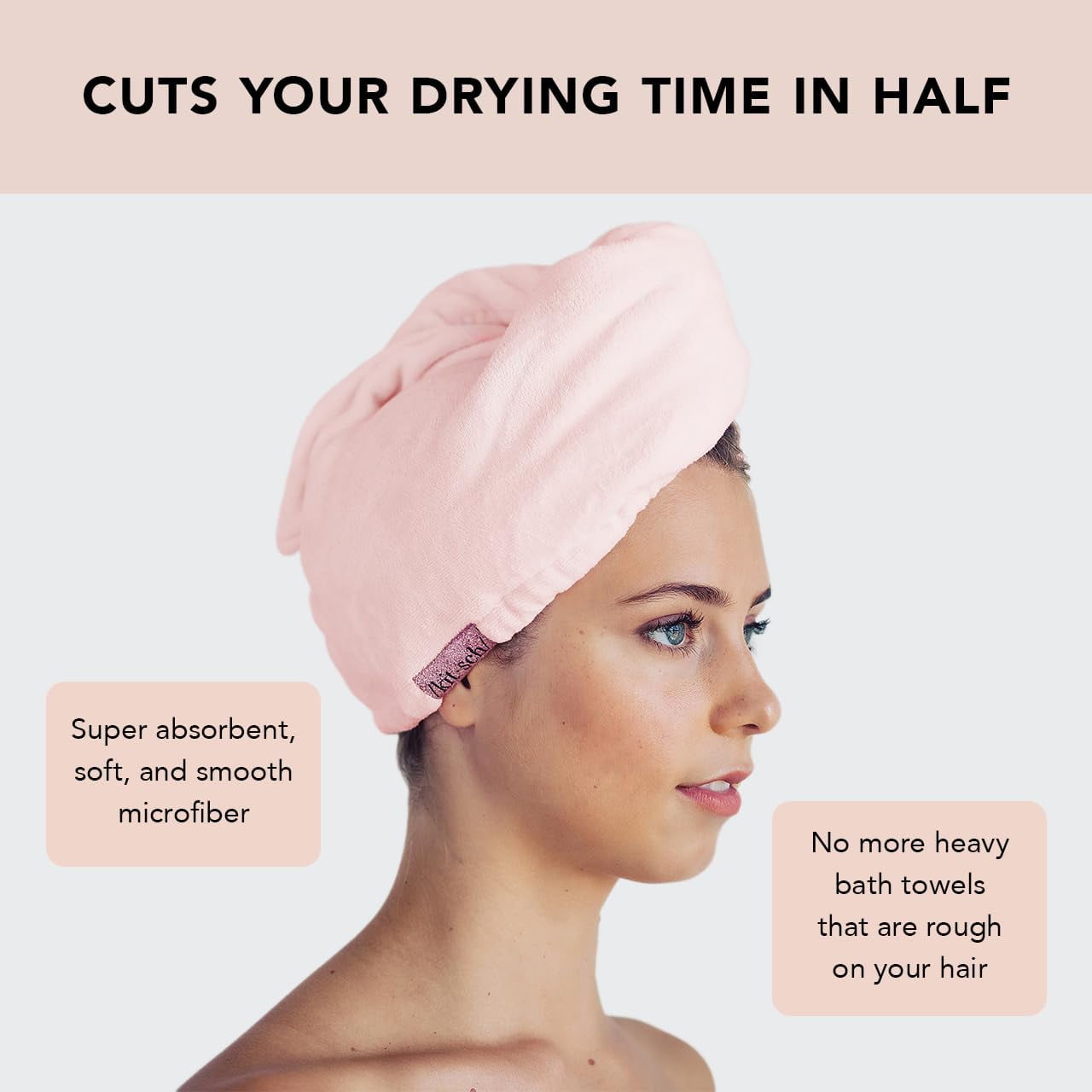 Kitsch Microfiber Hair Towel Wrap for Women, Pink, 1 Count