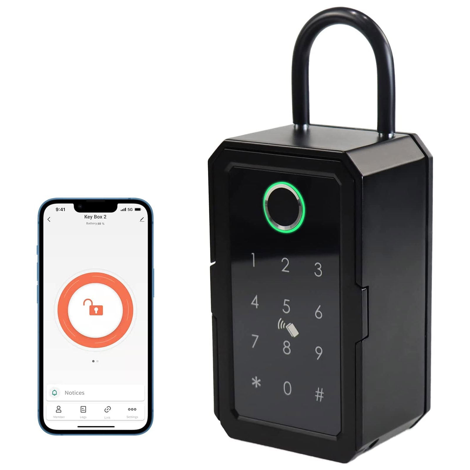 Smart Key Lock Box With Remote Access, AllMetal Waterproof Combination