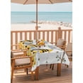 thumbnail image 2 of Outdoor Tablecloth with Umbrella Hole for Patio/Picnic/Party/Camping, Yellow Bees Gnomes Waterproof Table Cloth Rectangle Table Cover Washable, Spring Floral Branches Modern Art (60"x 120"), 2 of 8