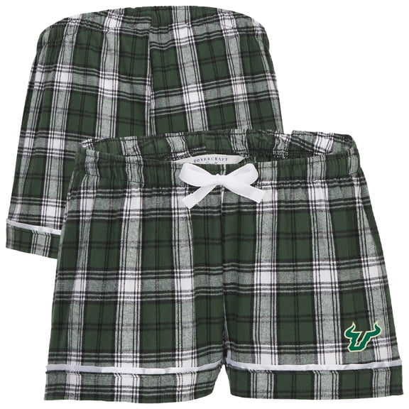 Women's Boxercraft Green South Florida Bulls Flannel Shorts