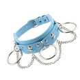 thumbnail image 6 of Harajuku Chocker Lock Key Rivets Black Goth Punk Chokers Gothic Choker Necklace for Women Hip Hop Cosplay light blue, 6 of 9