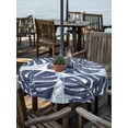 thumbnail image 2 of Outdoor Tablecloth with Umbrella Hole for Patio/Picnic/Party/Camping, Navy Blue Monstera Deliciosa Waterproof Table Cloth Round Cover Washable, Summer Botanical Tropical (Dia 54"), 2 of 9