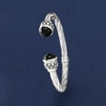 thumbnail image 4 of Ross-Simons Italian Black Onyx and 1.30 ct. t.w. CZ Twisted Cuff Bracelet in Sterling Silver, Women's, Adult, 4 of 5