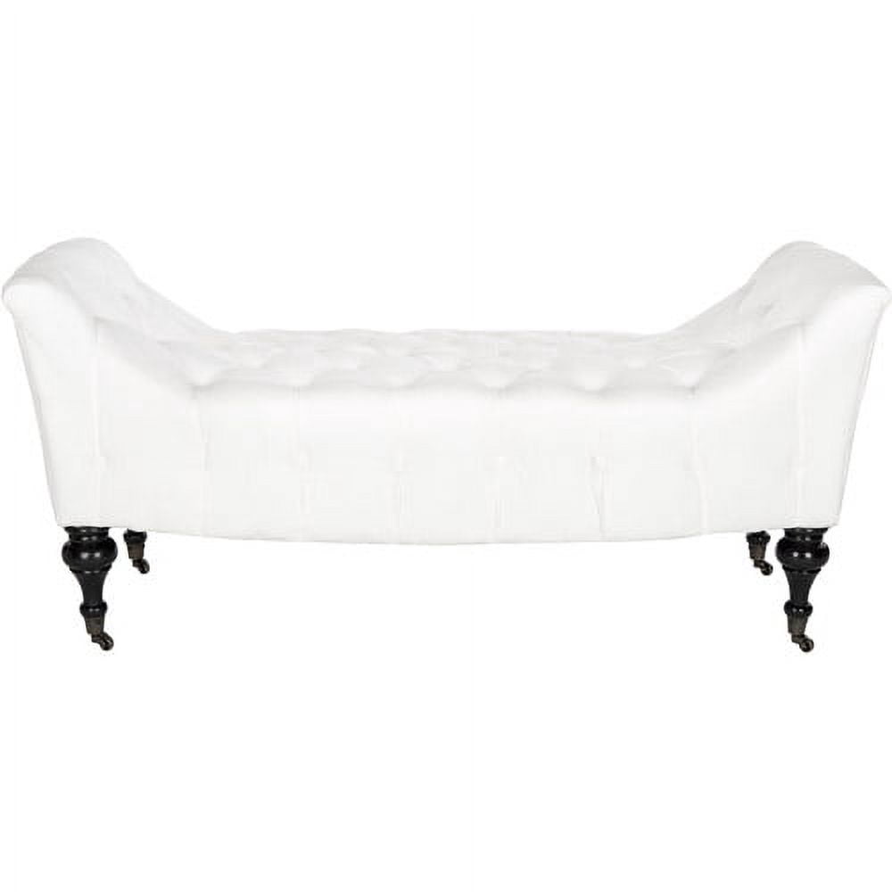 SAFAVIEH Georgette Modern Glam Tufted Bench, White