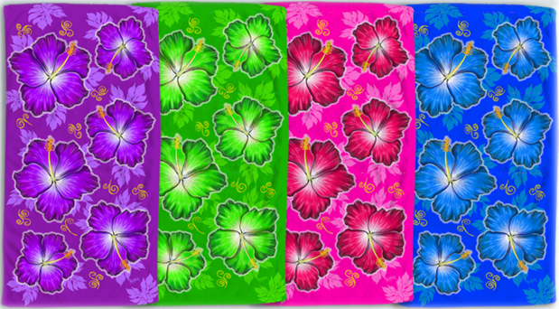 E by design Hibiscus Blooms Floral Print Tapestry 50 x 60 Blue